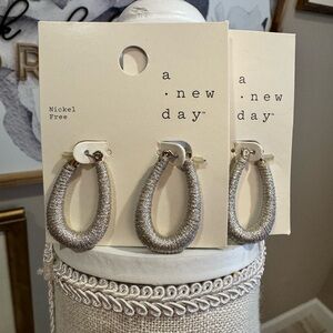5 for $30! NWT! A NEW DAY Metallic Silver Earring Bundle